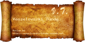Veszelovszki Tünde névjegykártya
